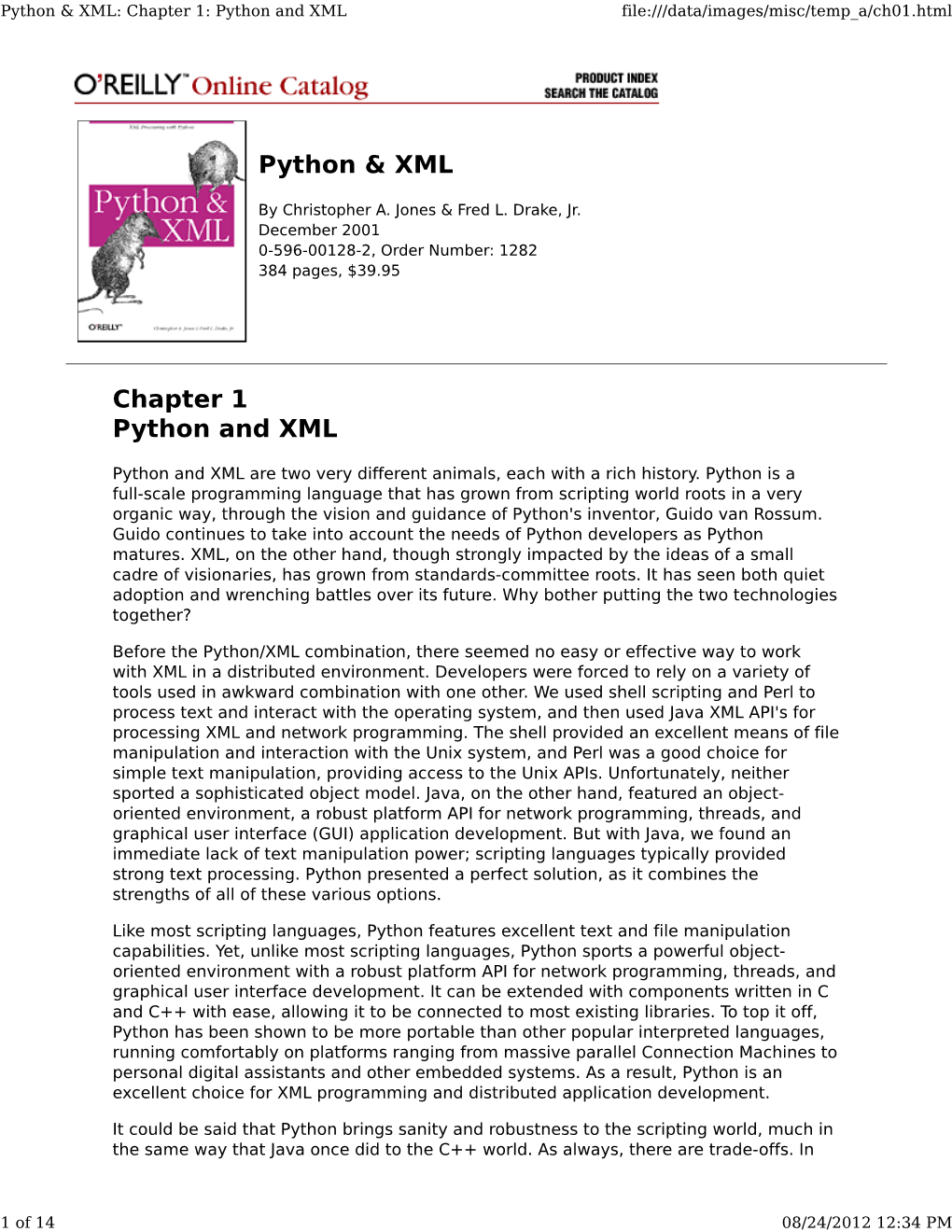 Python & XML Chapter 1 Python And