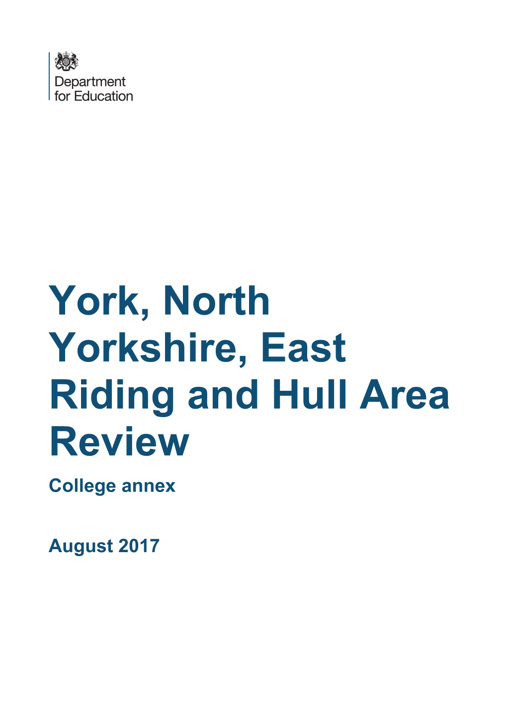 York, North Yorkshire, East Riding and Hull Area Review College Annex