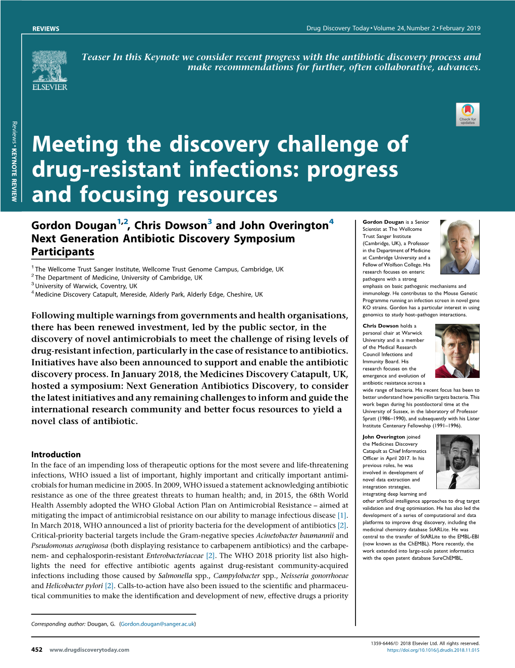 Meeting the Discovery Challenge of Drug-Resistant Infections