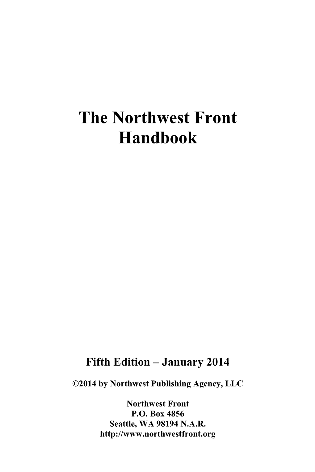 The Northwest Front Handbook