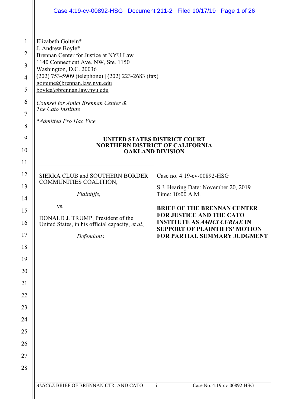 Case 4:19-Cv-00892-HSG Document 211-2 Filed 10/17/19 Page 1 of 26