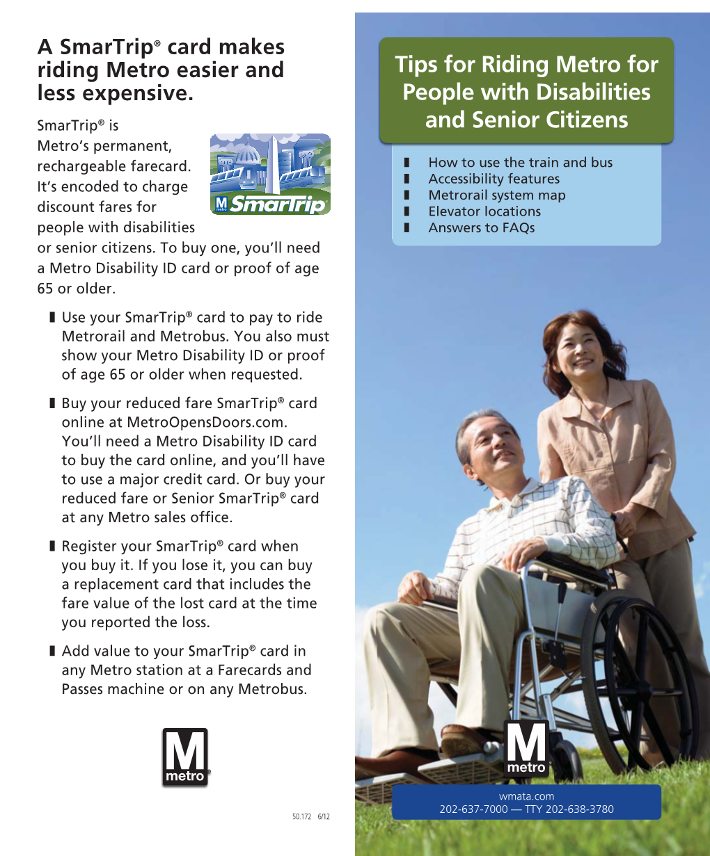 Tips for Riding Metro for People with Disabilities and Senior Citizens
