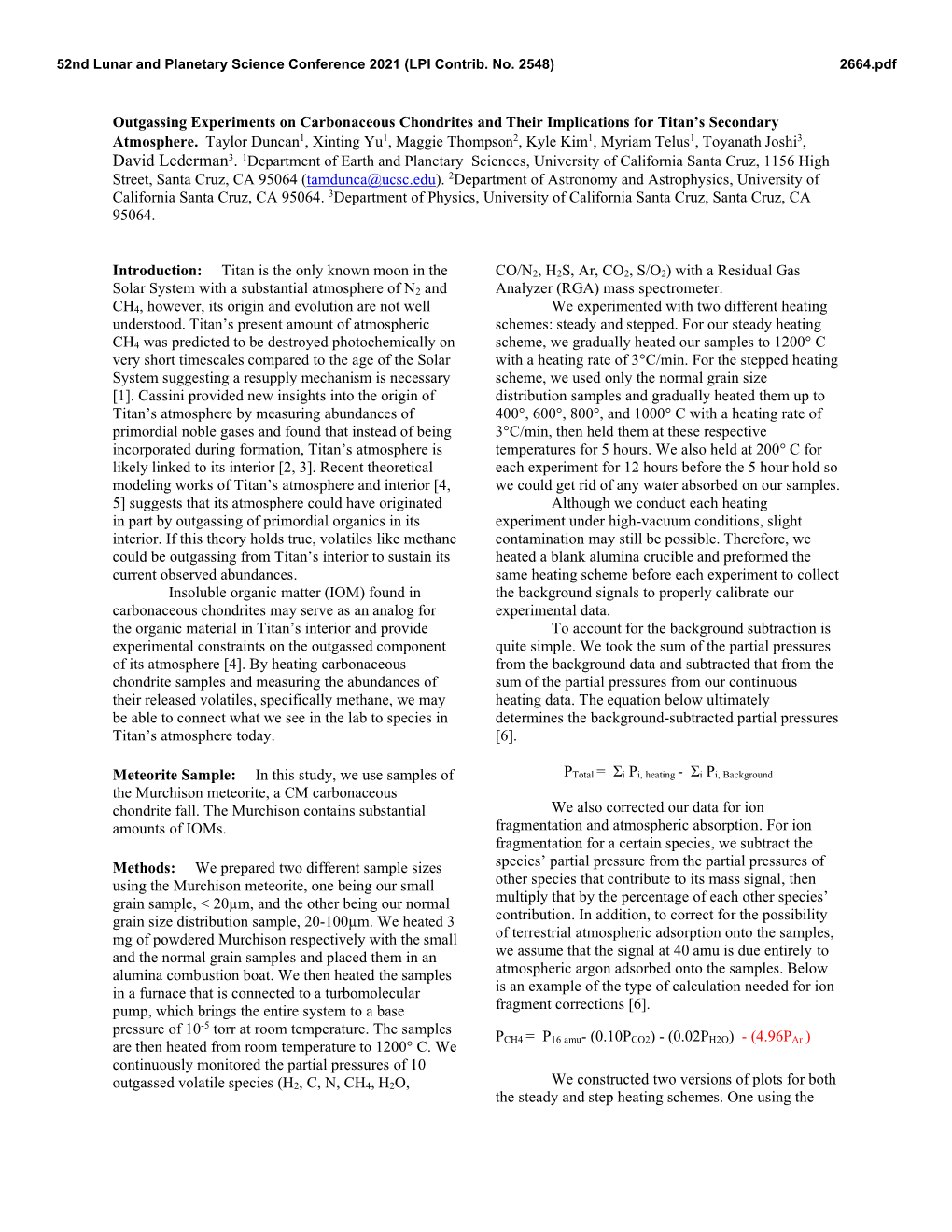 Outgassing Experiments on Carbonaceous Chondrites and Their Implications for Titan’S Secondary Atmosphere