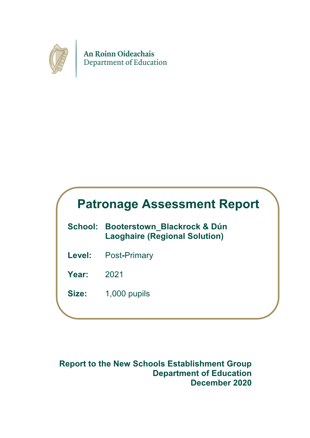 Patronage Assessment Report