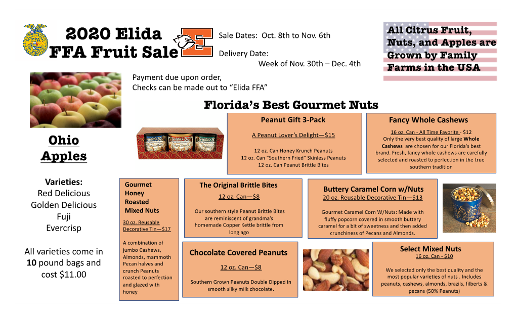 2020 Elida Fruit Sale Flyer