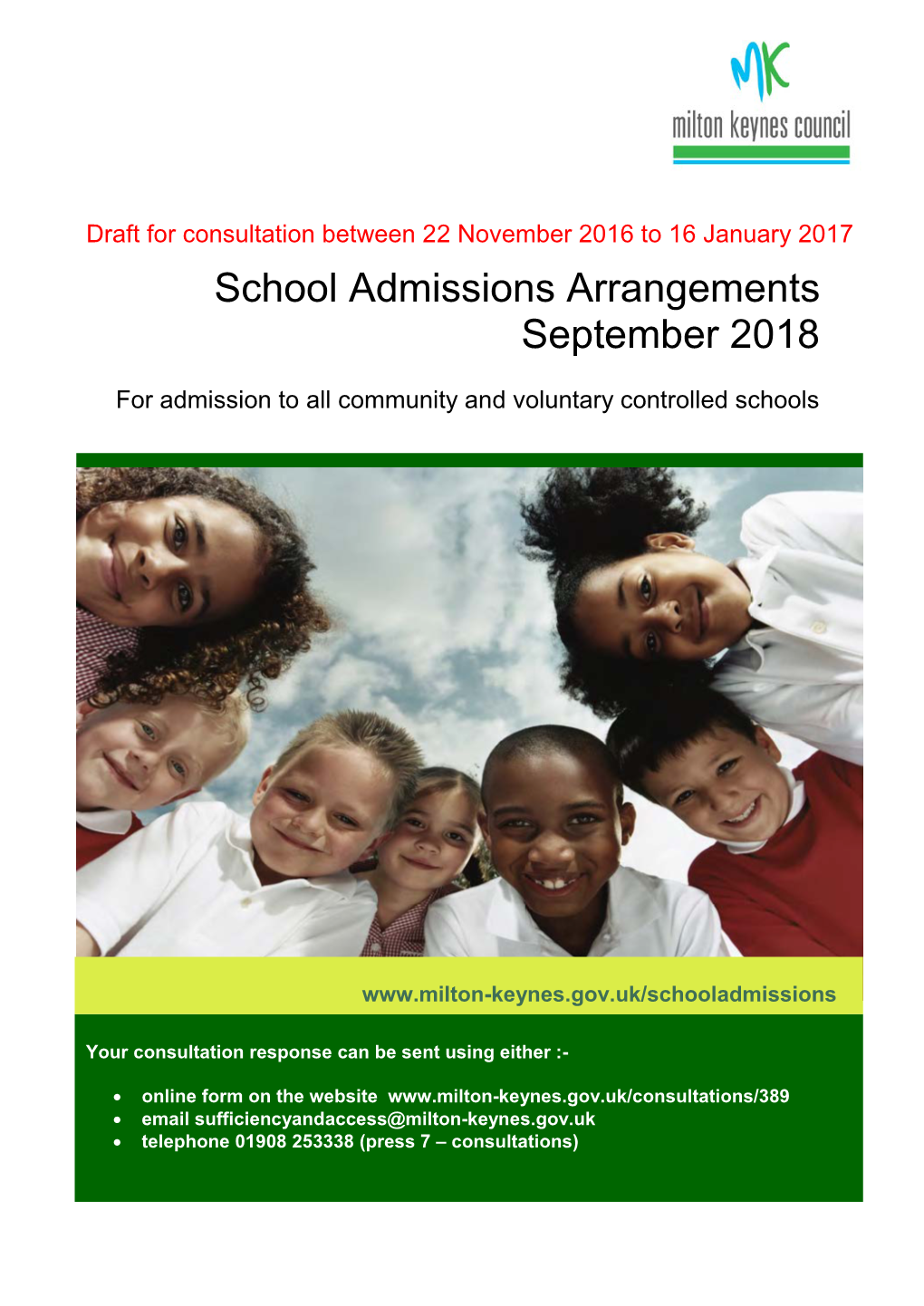 School Admissions Arrangements September 2018