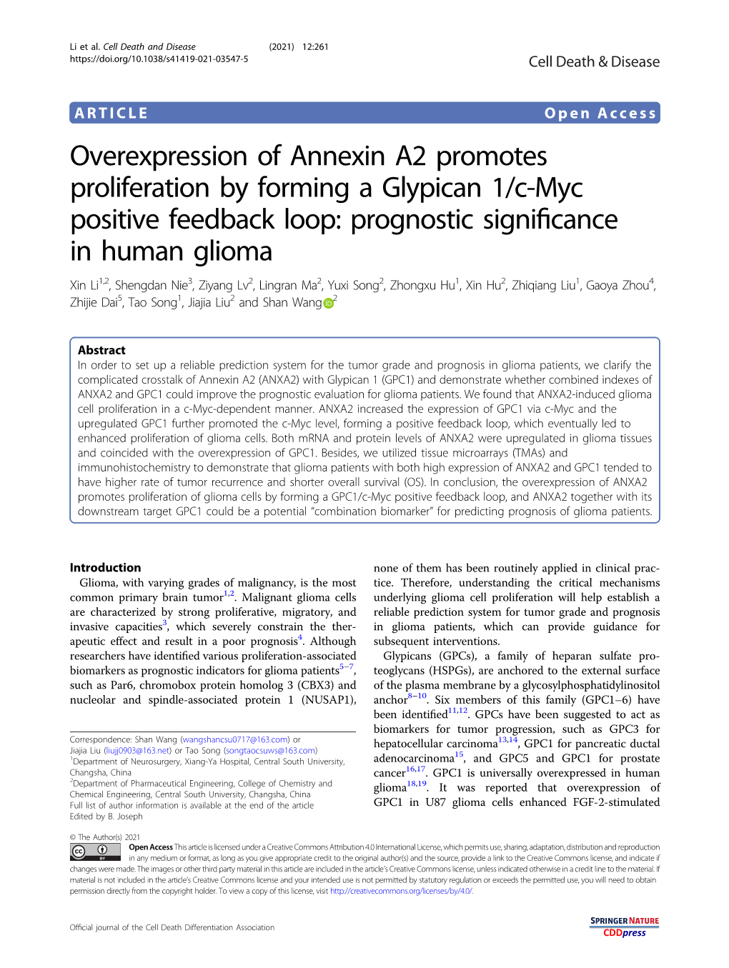 Overexpression of Annexin A2 Promotes Proliferation by Forming A