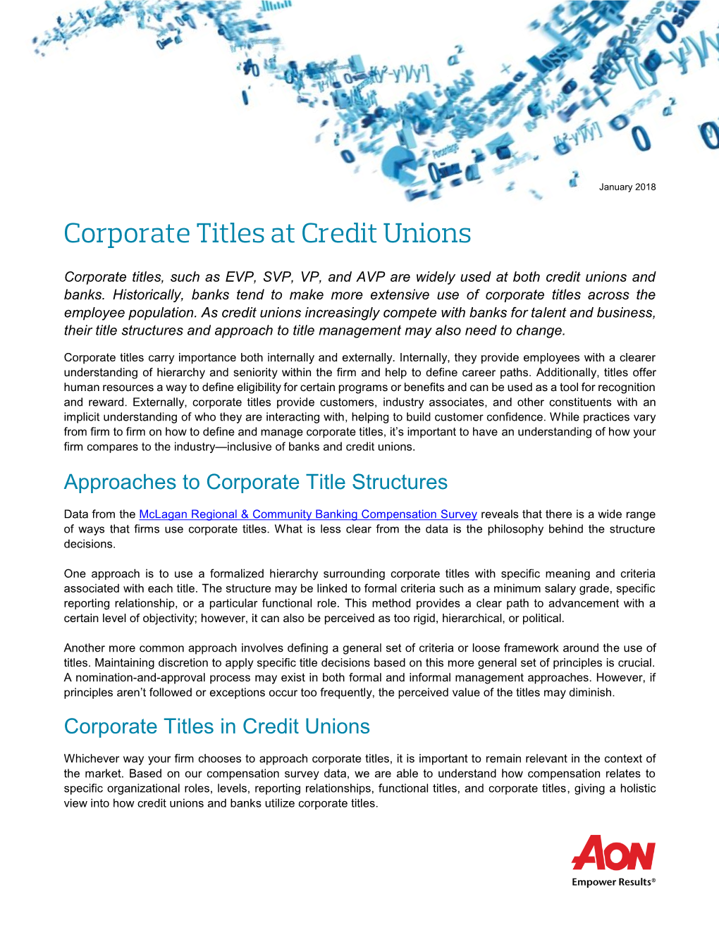 Approaches to Corporate Title Structures Corporate Titles in Credit