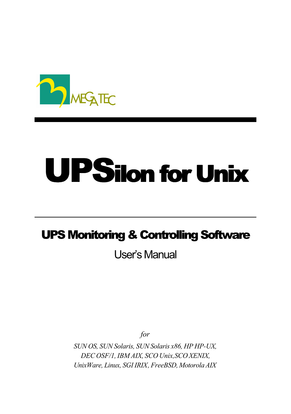 Upsilon for UNIX User's Manual