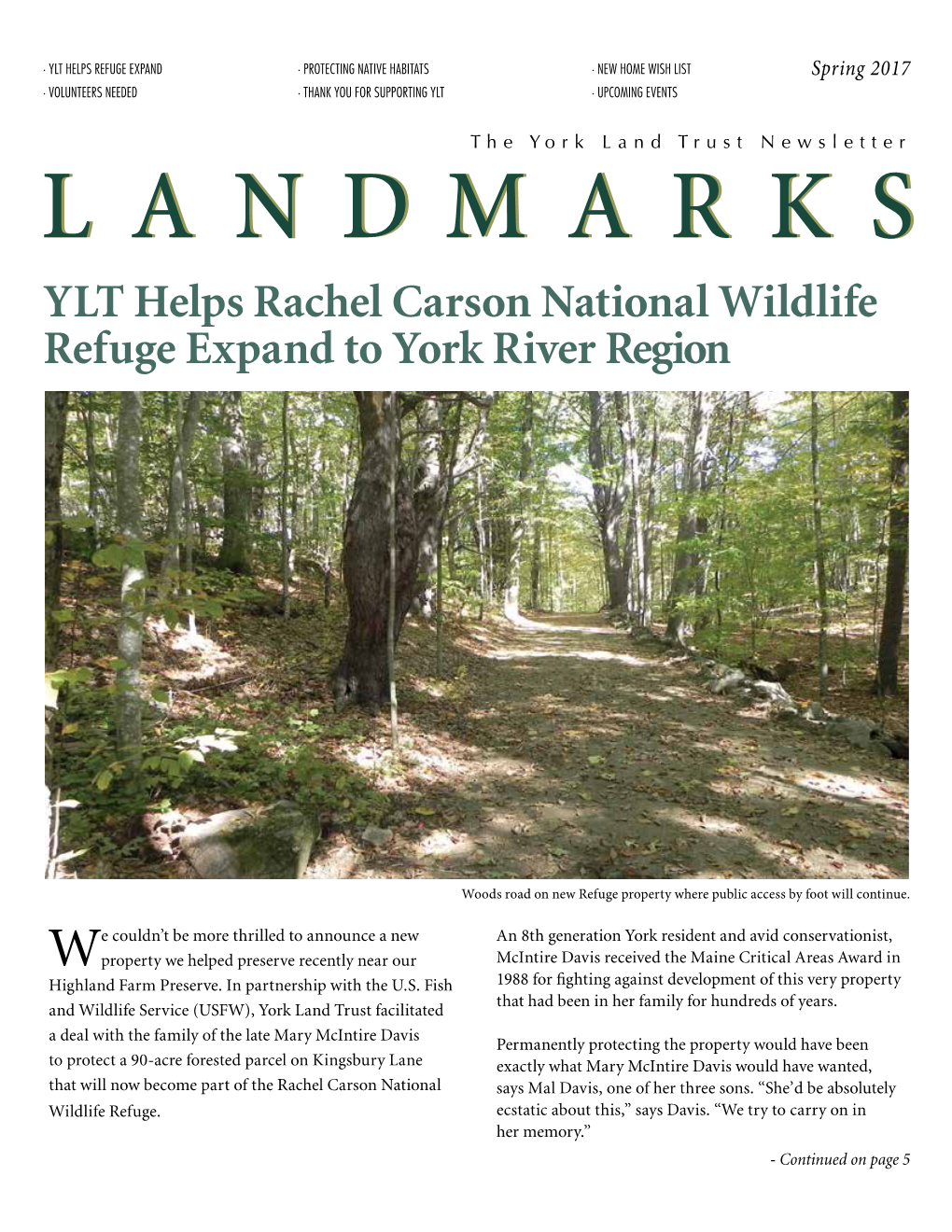 YLT Helps Rachel Carson National Wildlife Refuge Expand to York River Region