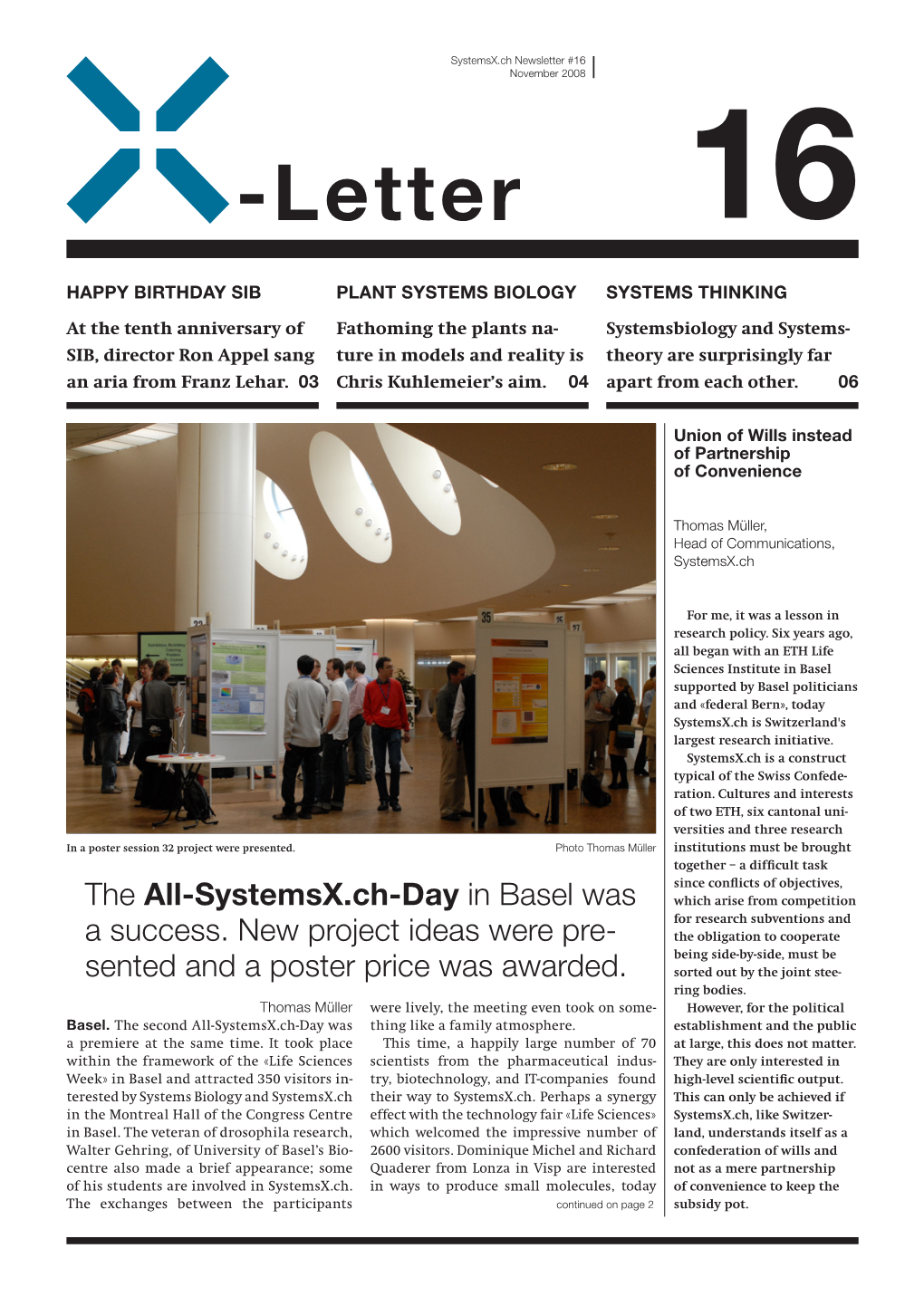 Systemsx.Ch Newsletter 16 Eng.Indd