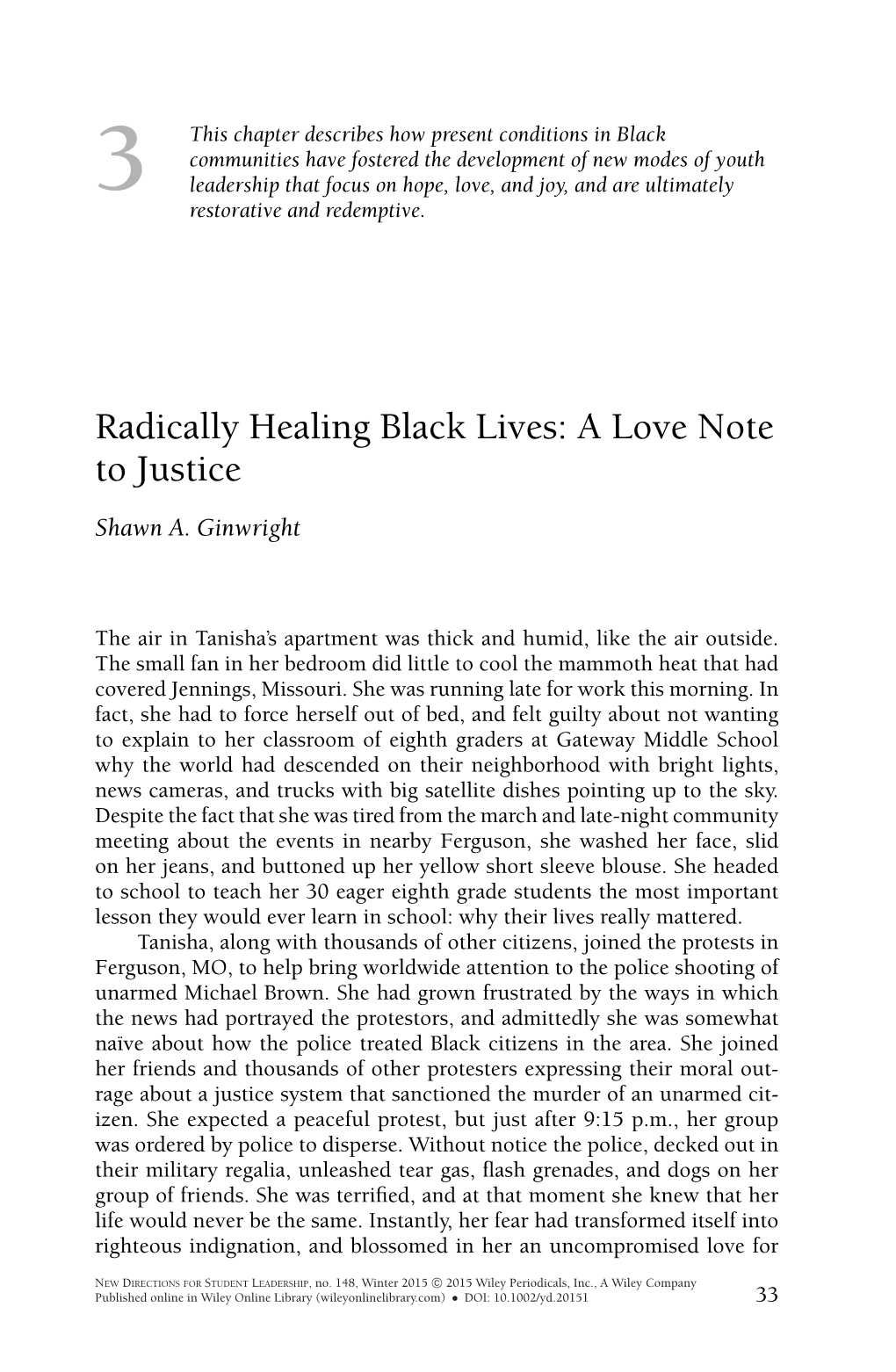 Radically Healing Black Lives: a Love Note to Justice