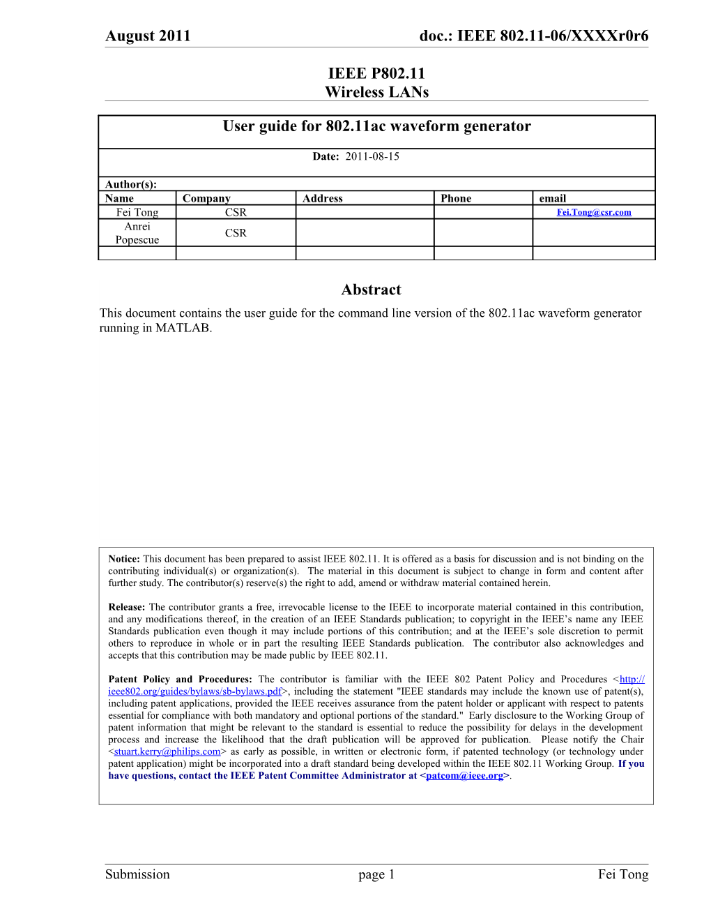 User Guide for 802.11Ac Waveform Generator