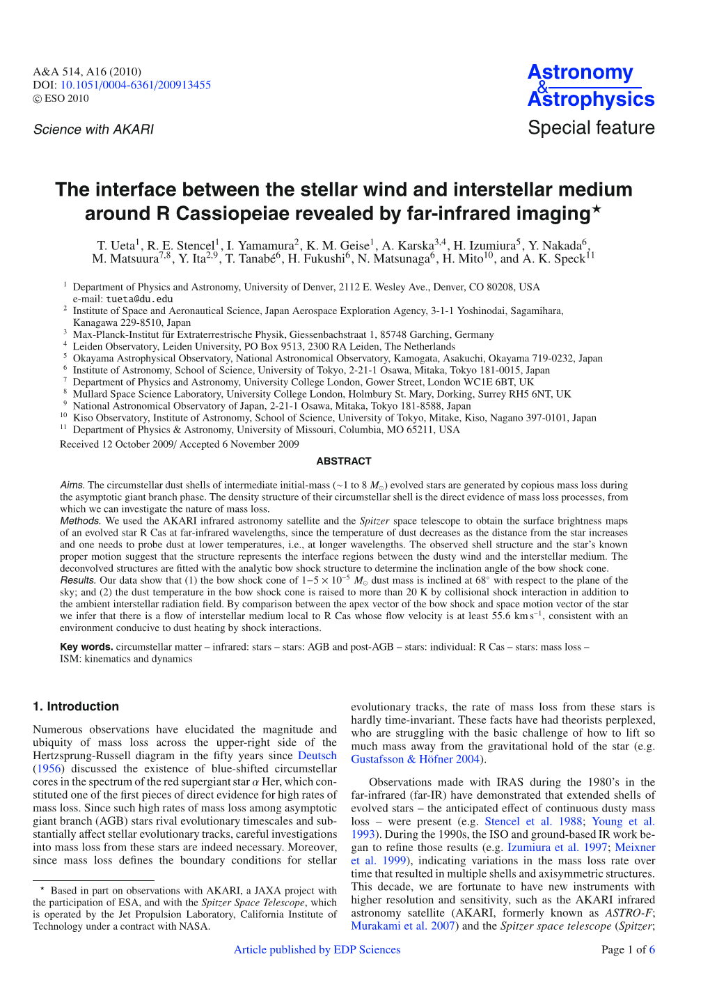 The Interface Between the Stellar Wind and Interstellar Medium Around R Cassiopeiae Revealed by Far-Infrared Imaging