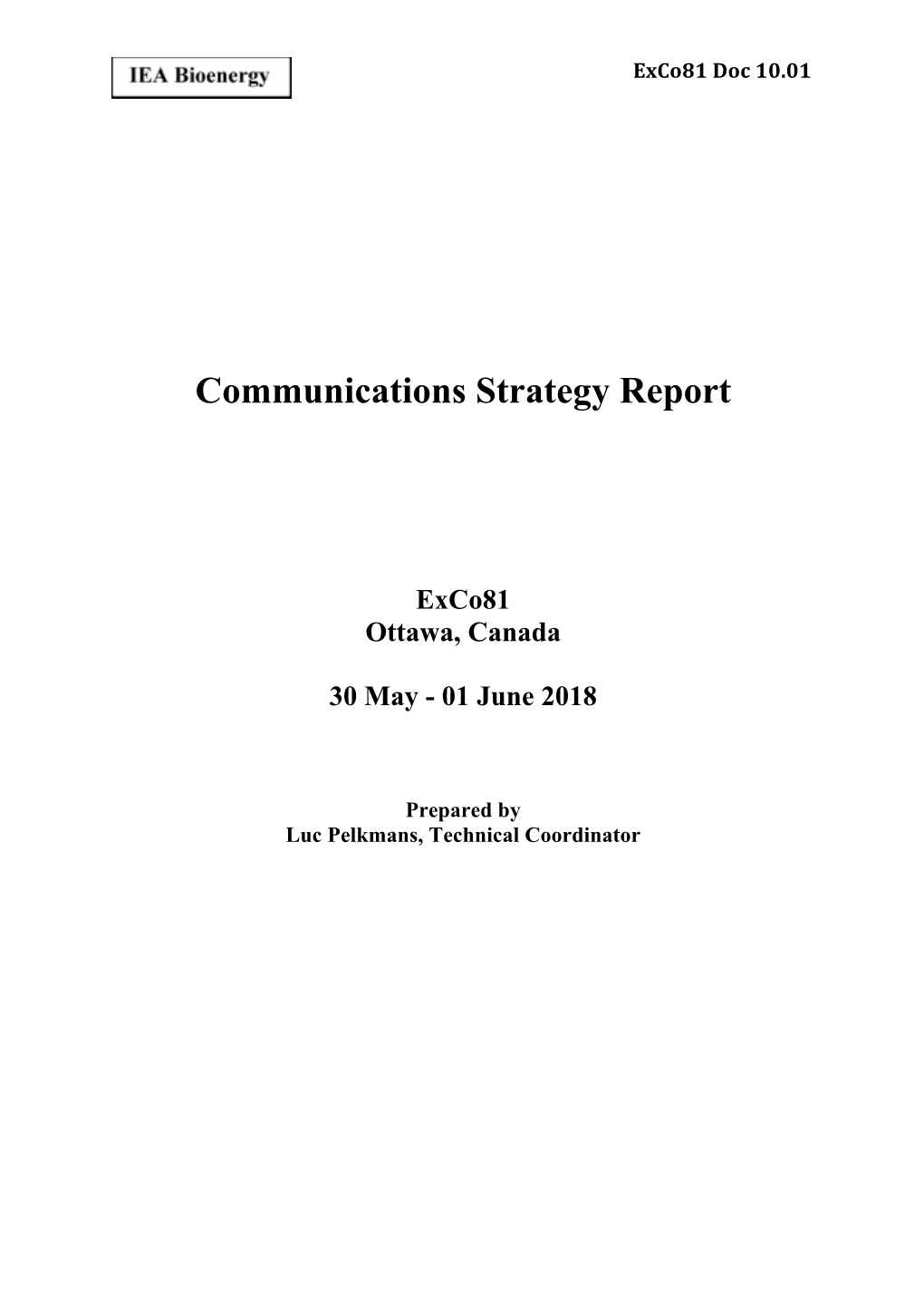 Communications Strategy Report