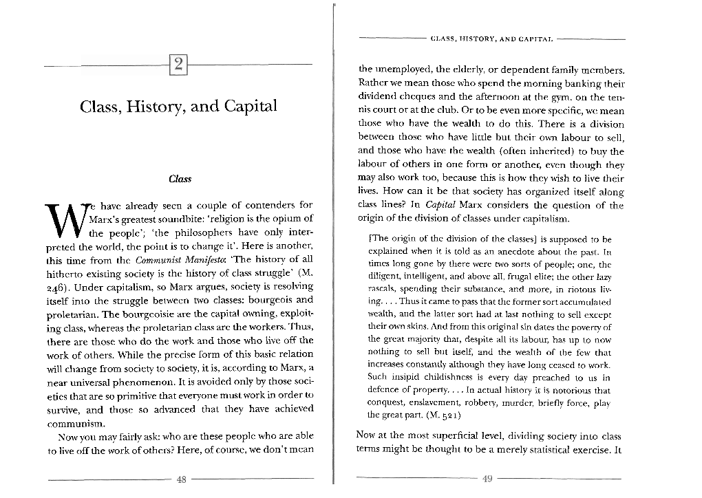 Class, History, and Capital