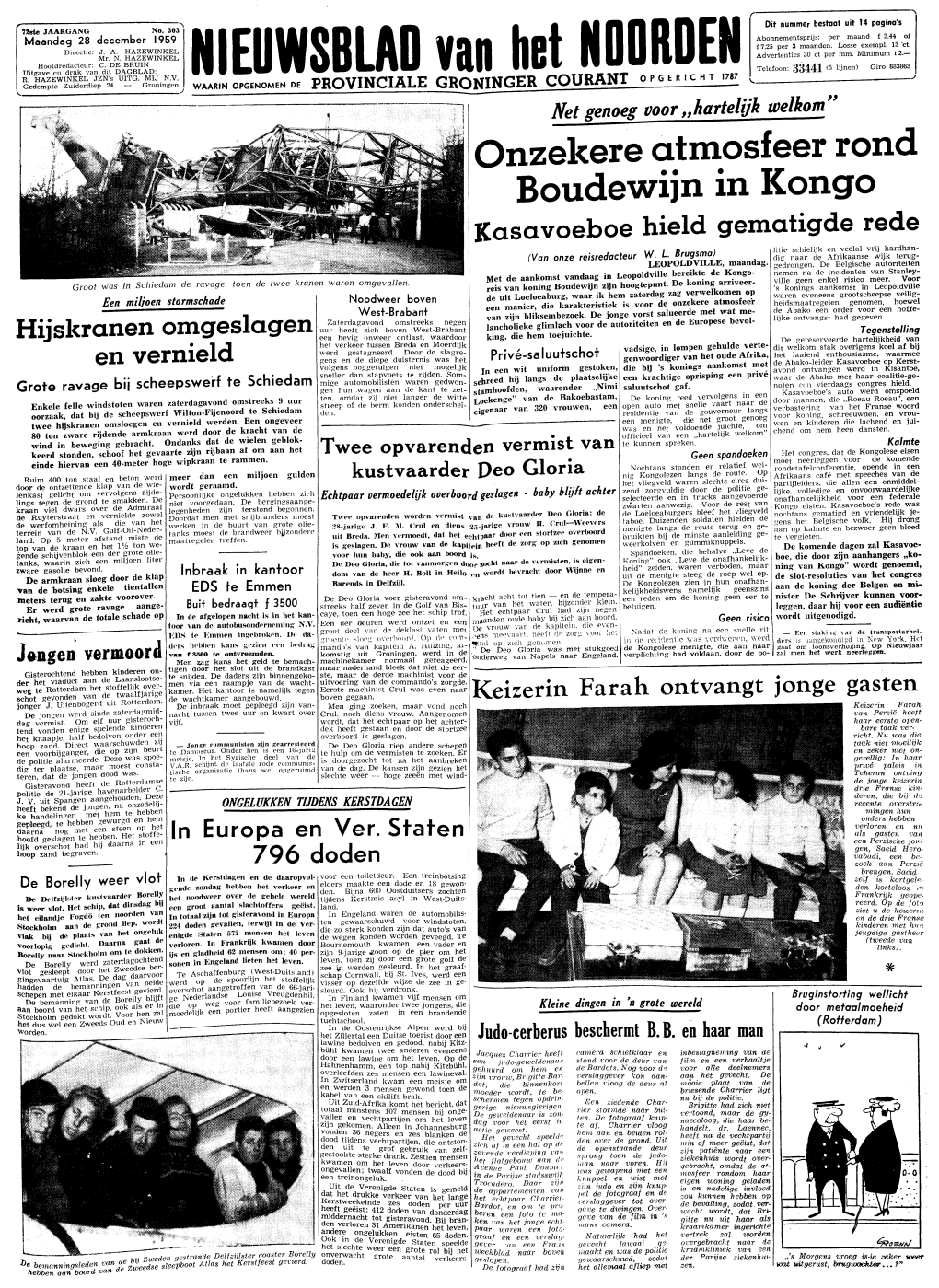 Nieuwsblad Van Het Noorden Van Maandag 28 December 1959 - 2 Regering „Starfighter” Broer Van Generaal G.S