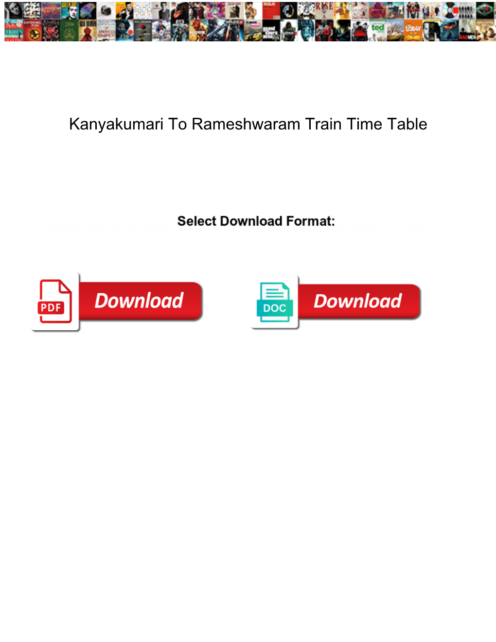 Kanyakumari to Rameshwaram Train Time Table