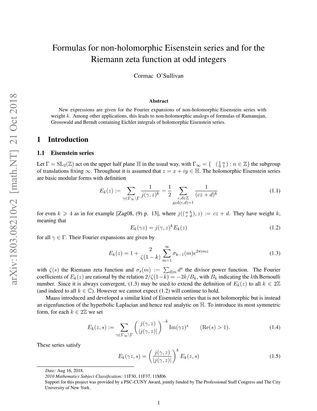 Formulas for Non-Holomorphic Eisenstein Series and for The