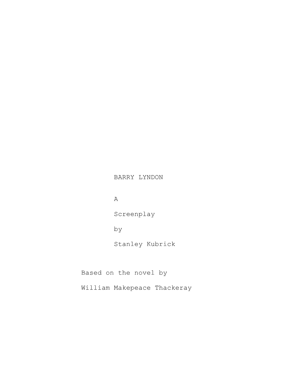 Barry Lyndon Script (PDF)