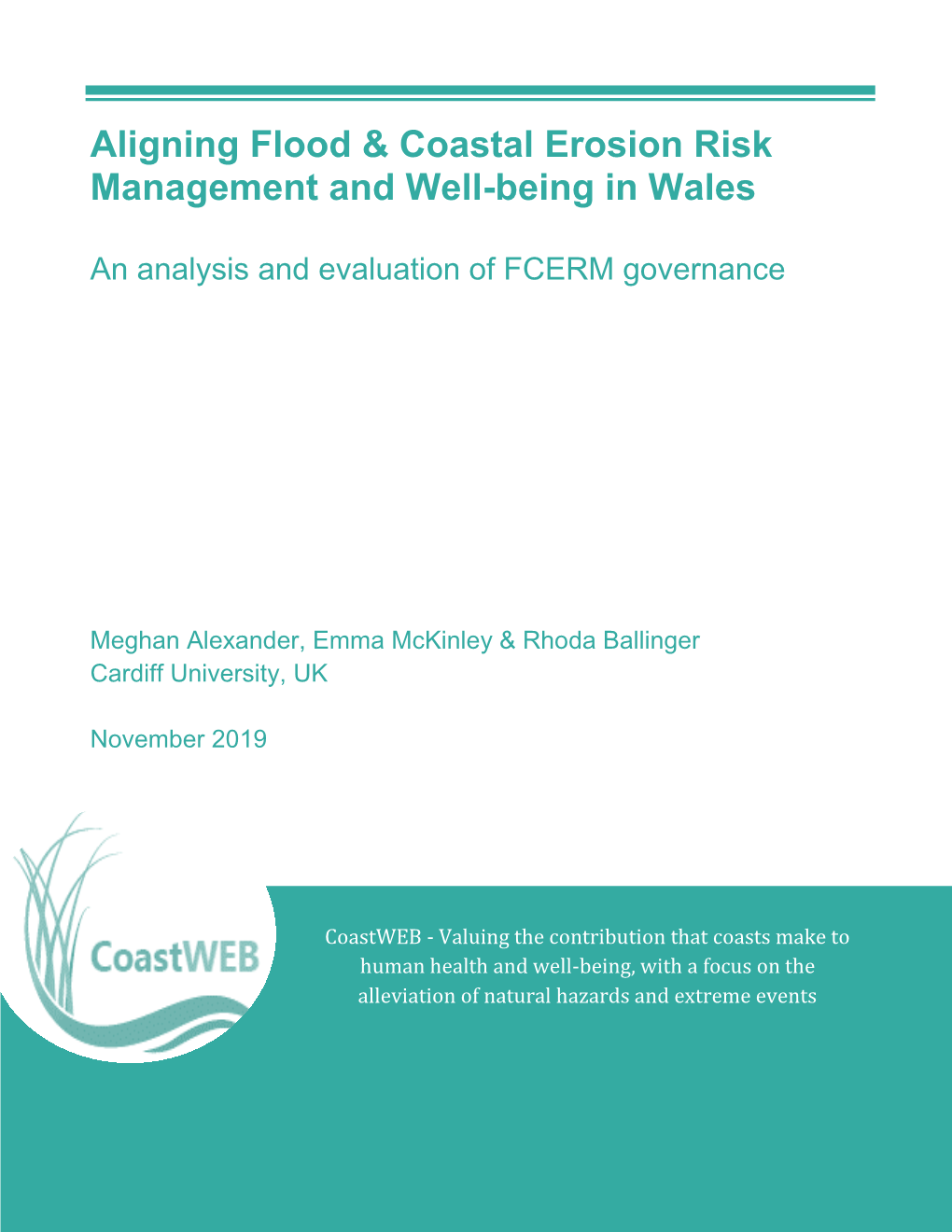 Aligning Flood & Coastal Erosion Risk Management and Well-Being in Wales