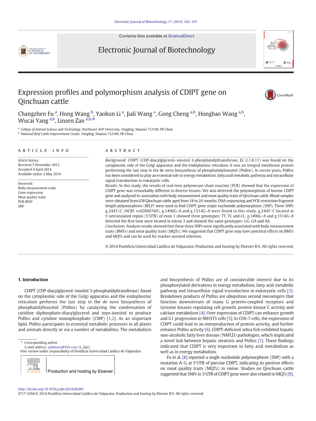 Expression Profiles and Polymorphism Analysis of CDIPT Gene On