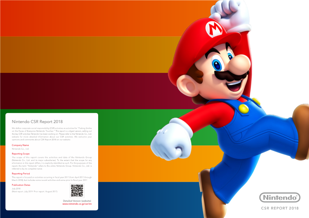 Nintendo CSR Report 2018