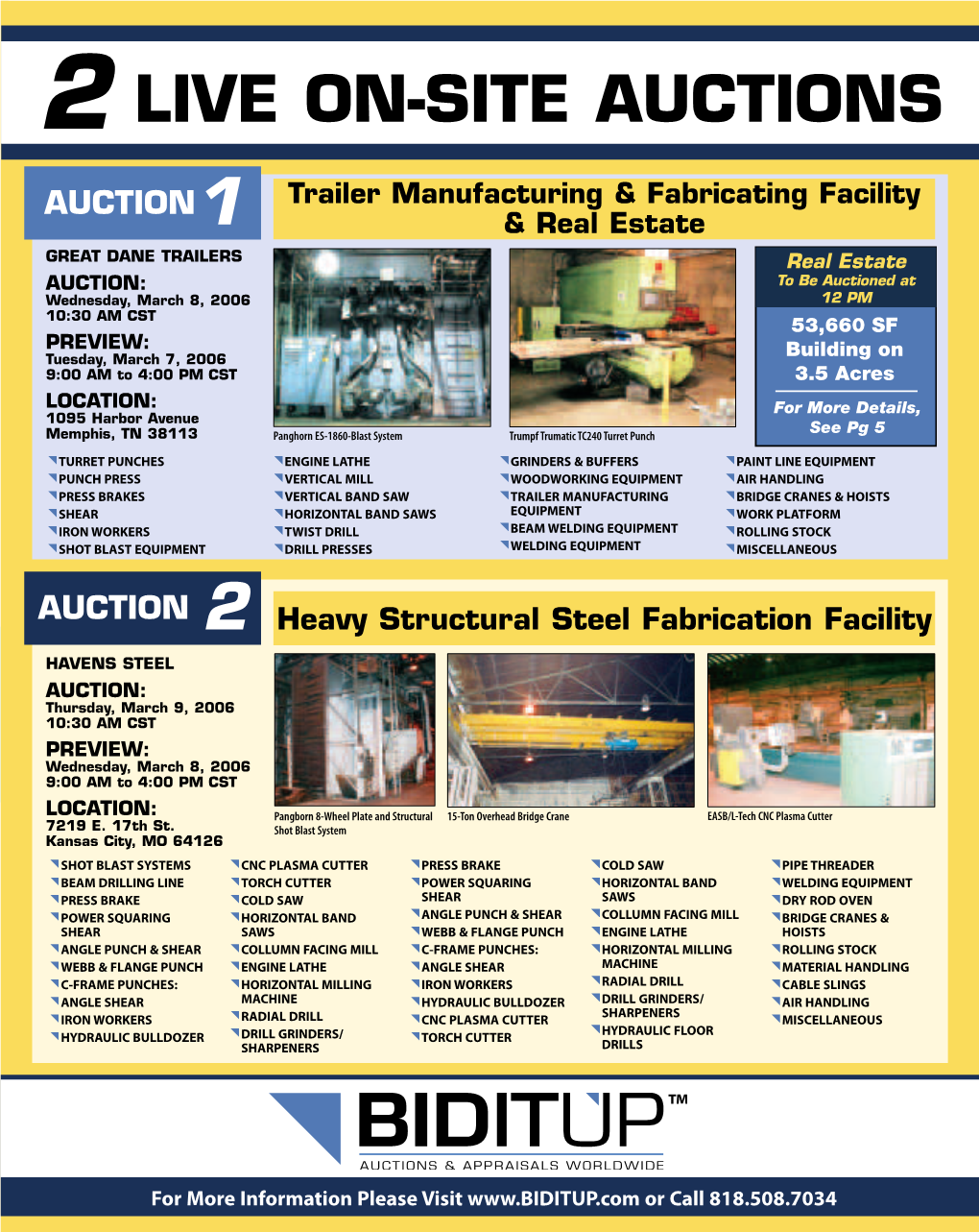 2 Live On-Site Auctions
