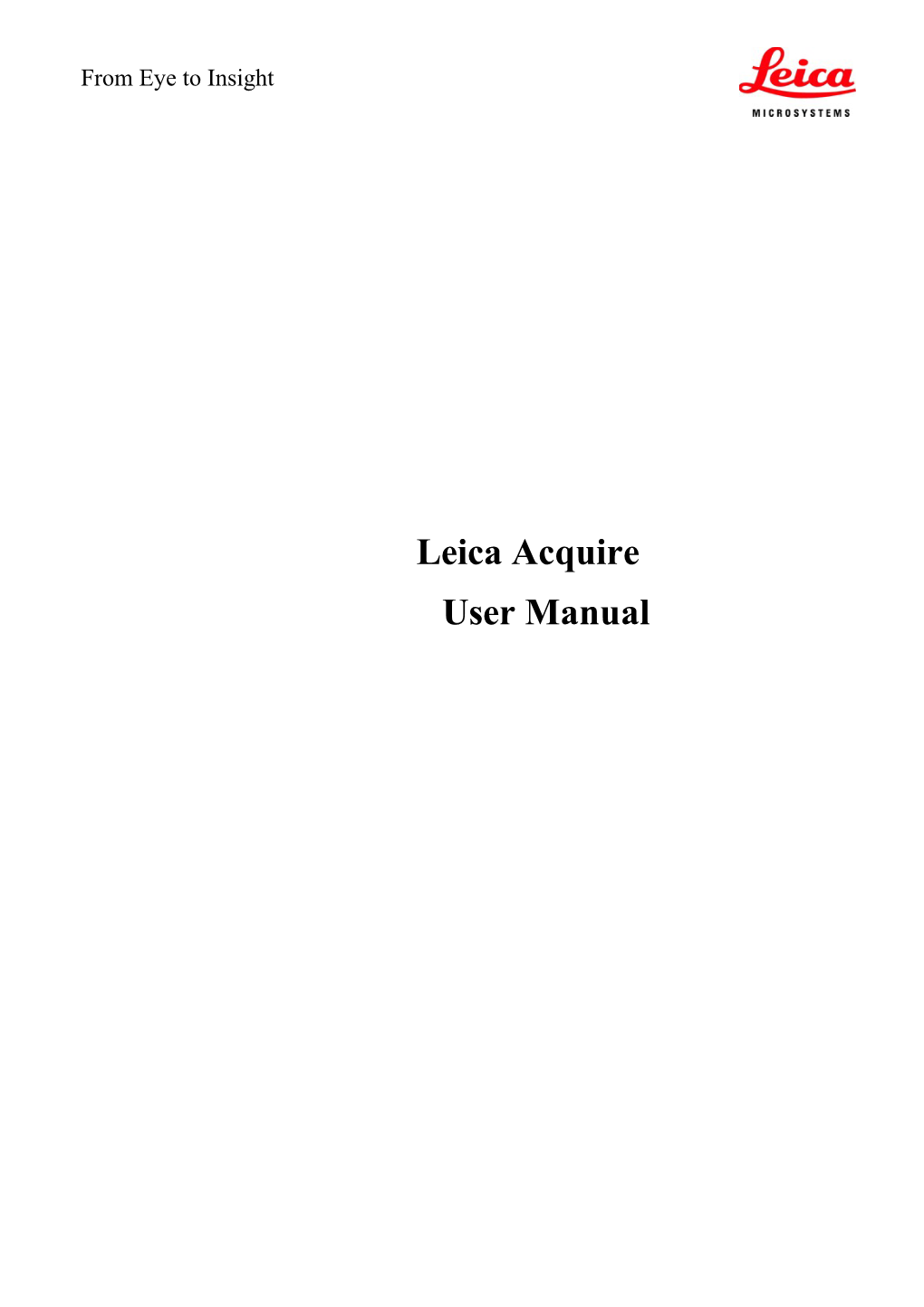 Leica Acquire User Manual