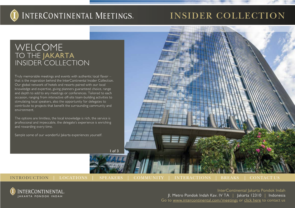 Insider Collection Intercontinental Jakarta Pondok Indah New