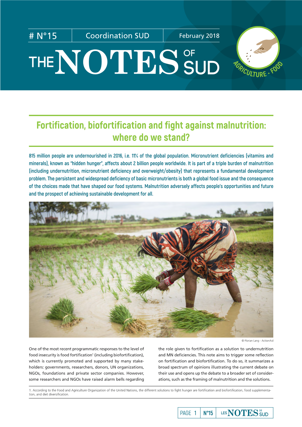 The Notes of SUD N°15: Fortification and Biofortification