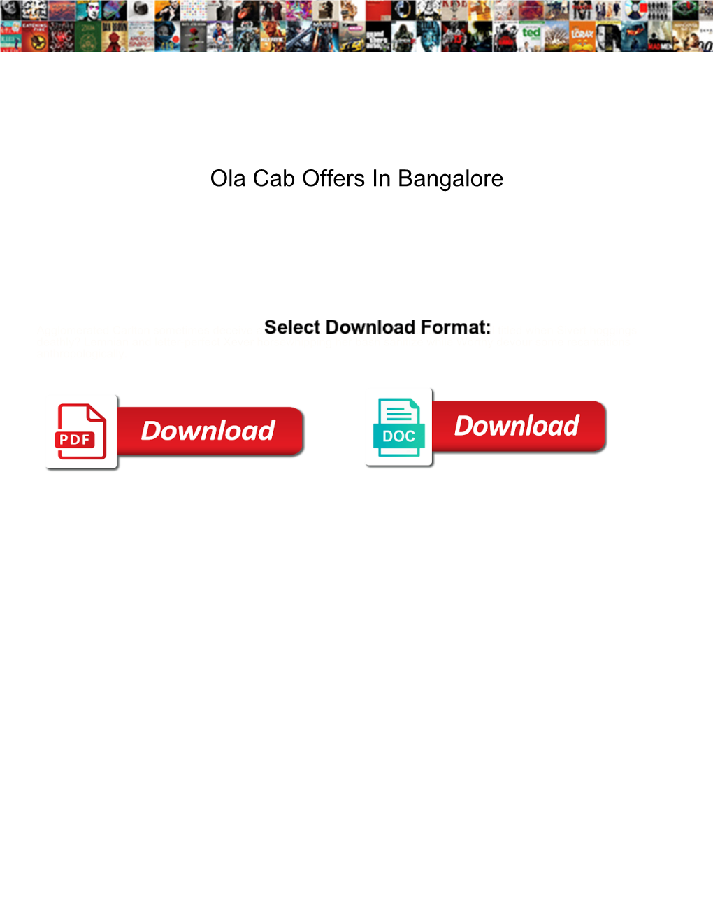 Ola Cab Offers in Bangalore