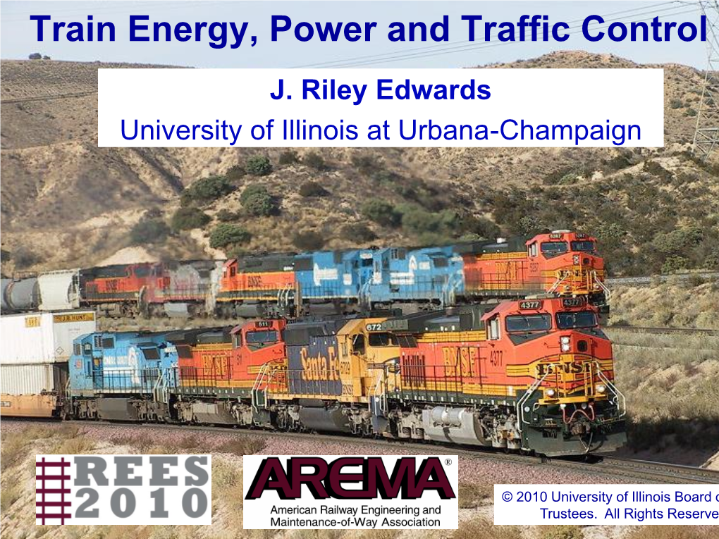 Module 3: Train Energy, Power, and Traffic Control