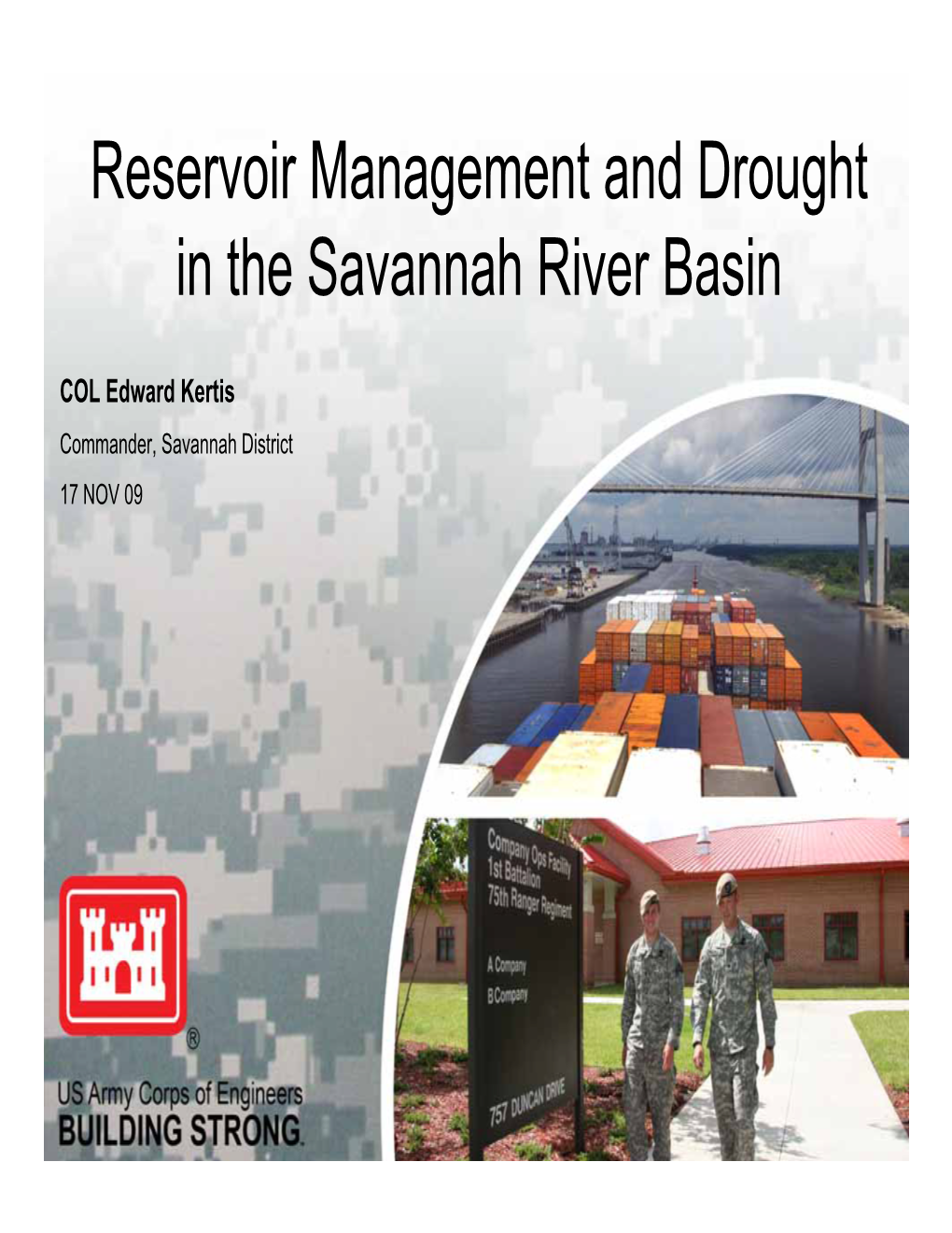 Reservoir Management and Drought in the Savannah River Basin