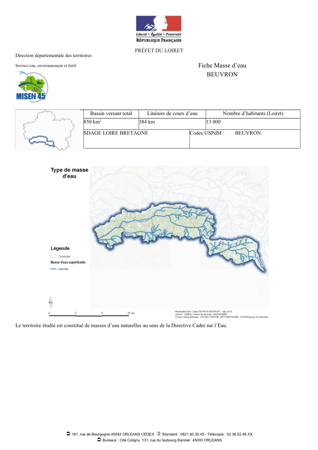 Fiche Masse D'eau BEUVRON