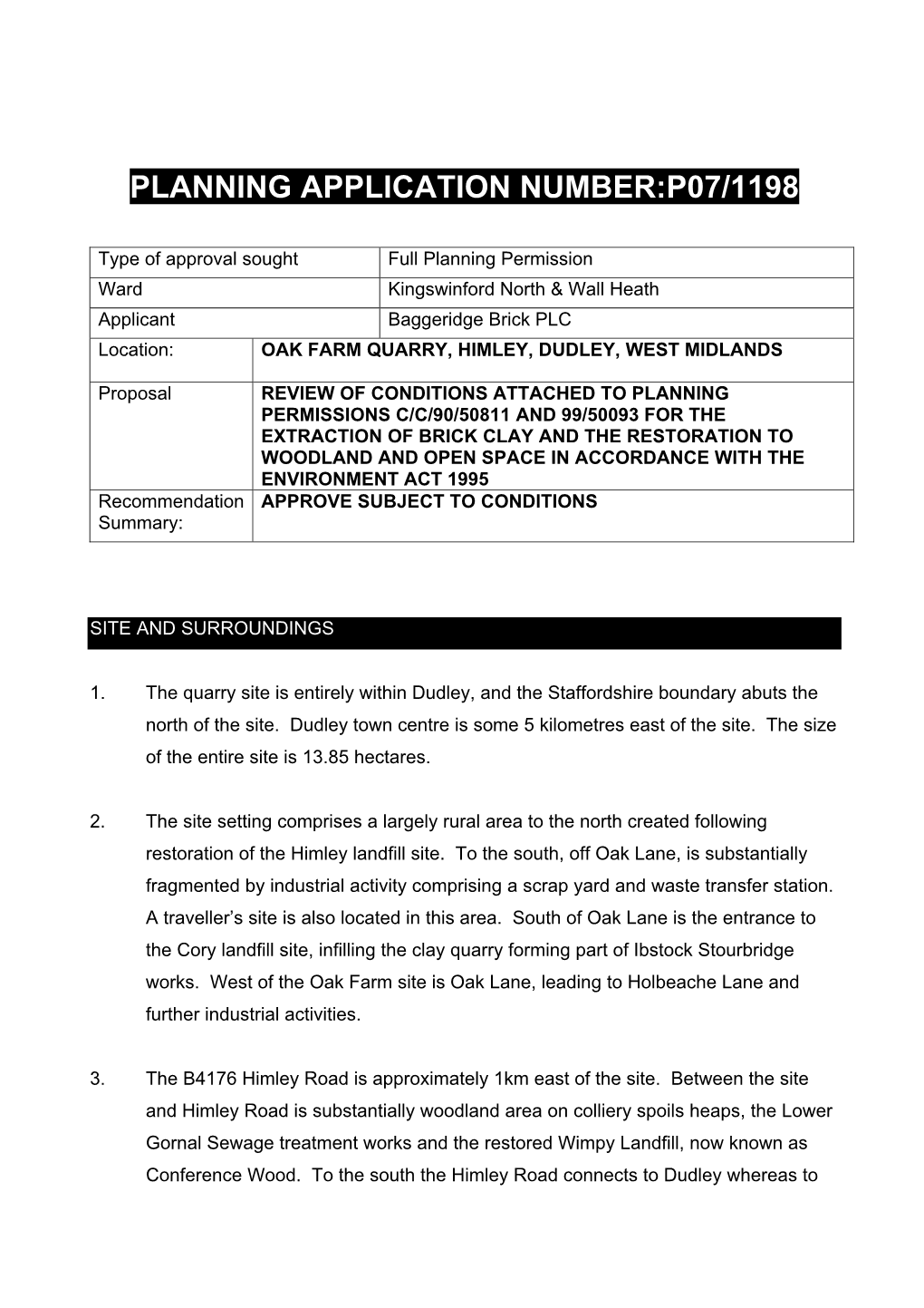 Planning Application Number:P07/1198