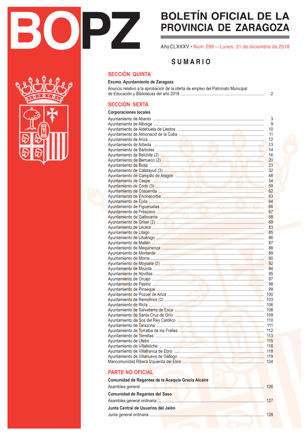 Boletín Oficial De La Provincia De Zaragoza