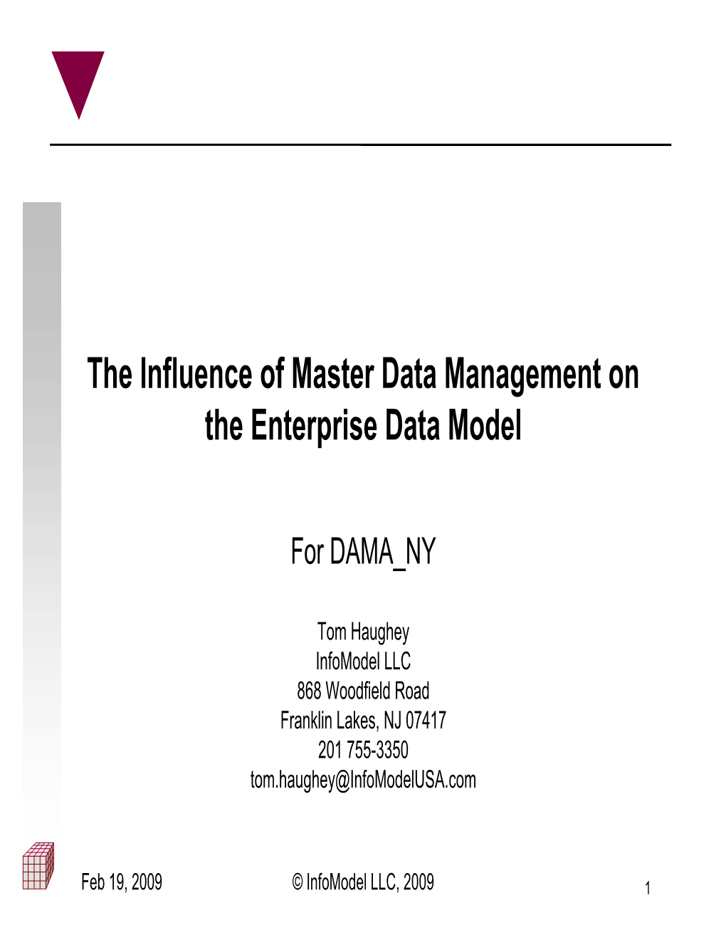 The Influence of Master Data Management on the Enterprise Data Model