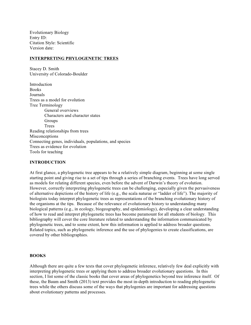 Interpreting Phylogenetic Trees4