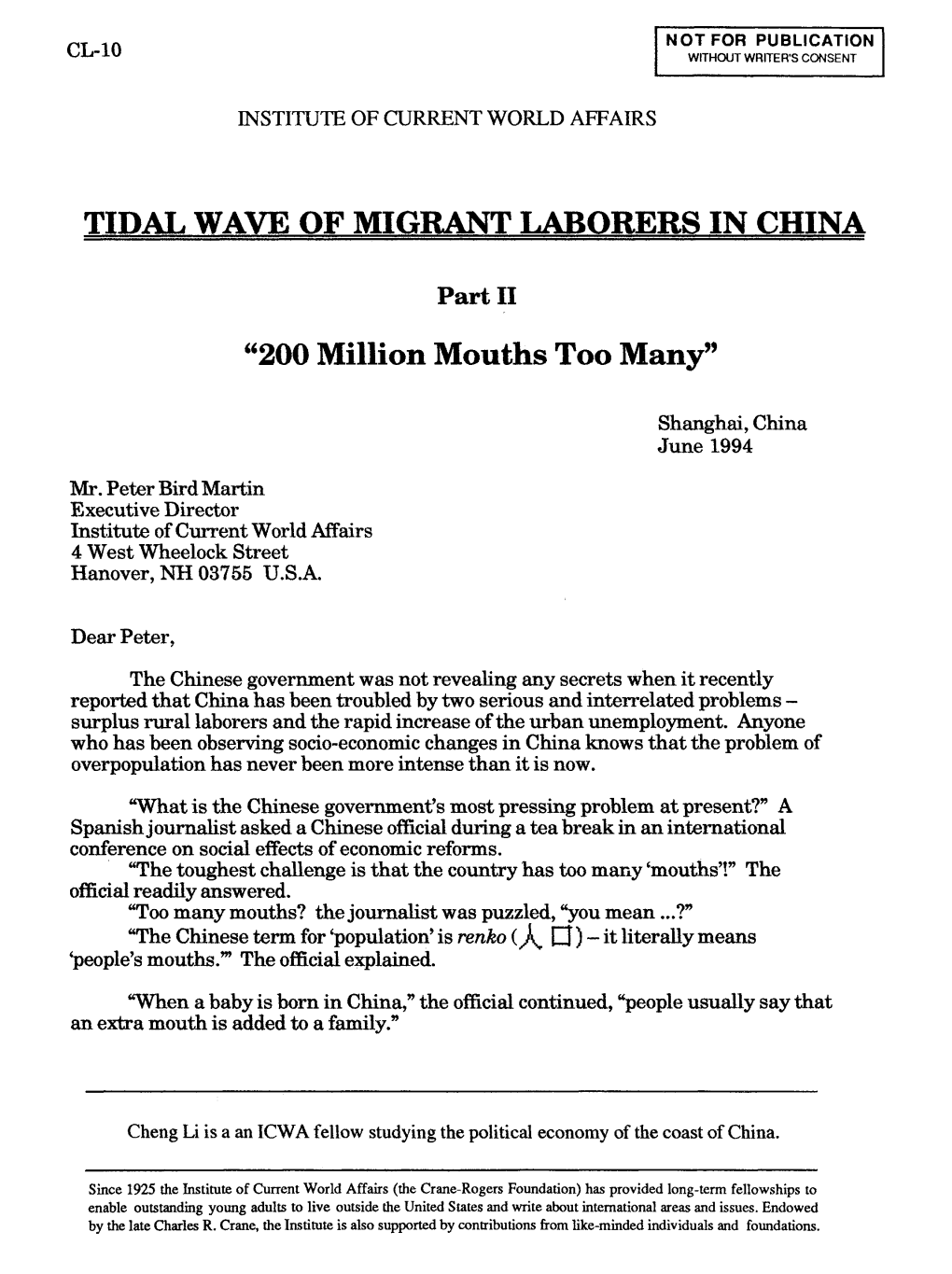 TIDAL WAVE of MIGRANT LABORERS in CHINA ":: ,'.,,,, ',, II' ,,., ,,!T ',' ,',,' I,',,'