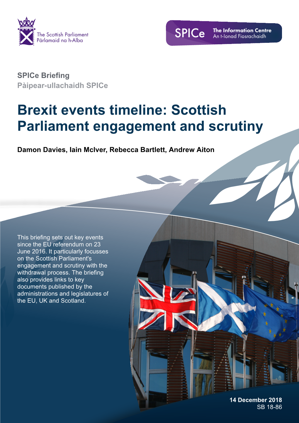Brexit Events Timeline: Scottish Parliament Engagement and Scrutiny