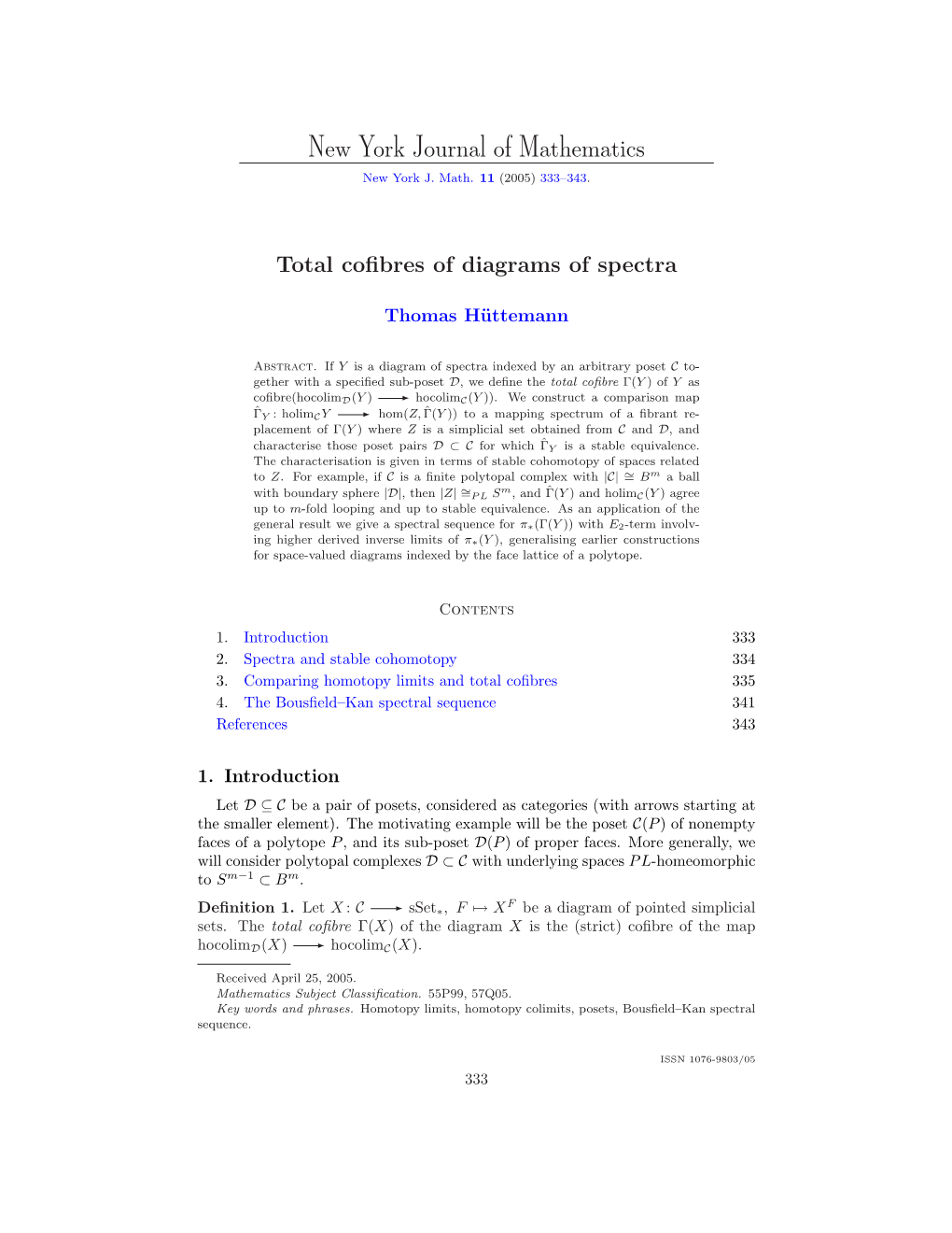 Total Cofibres of Diagrams of Spectra 335