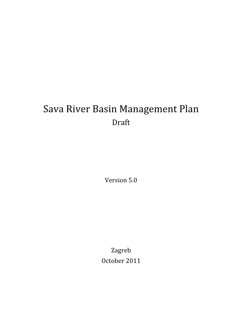 Sava River Basin Management Plan Draft