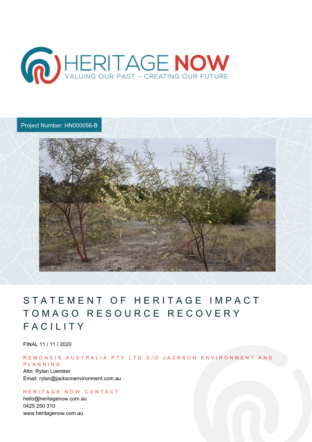 Statement of Heritage Impact Tomago Resource Recovery Facility