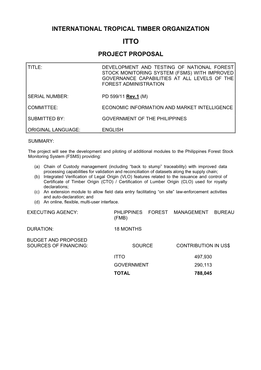 International Tropical Timber Organization