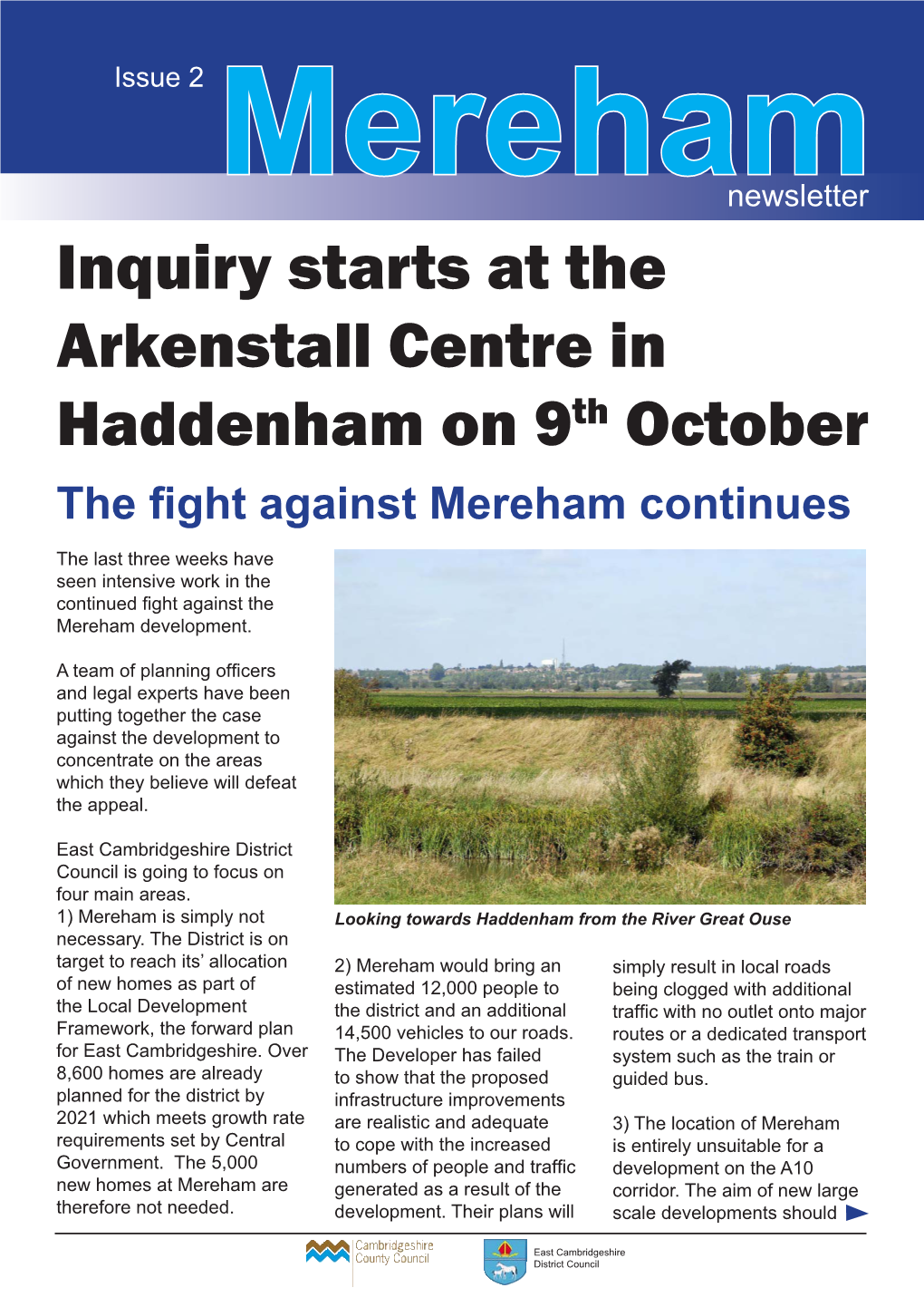 Inquiry Starts at the Arkenstall Centre in Haddenham on 9Th October