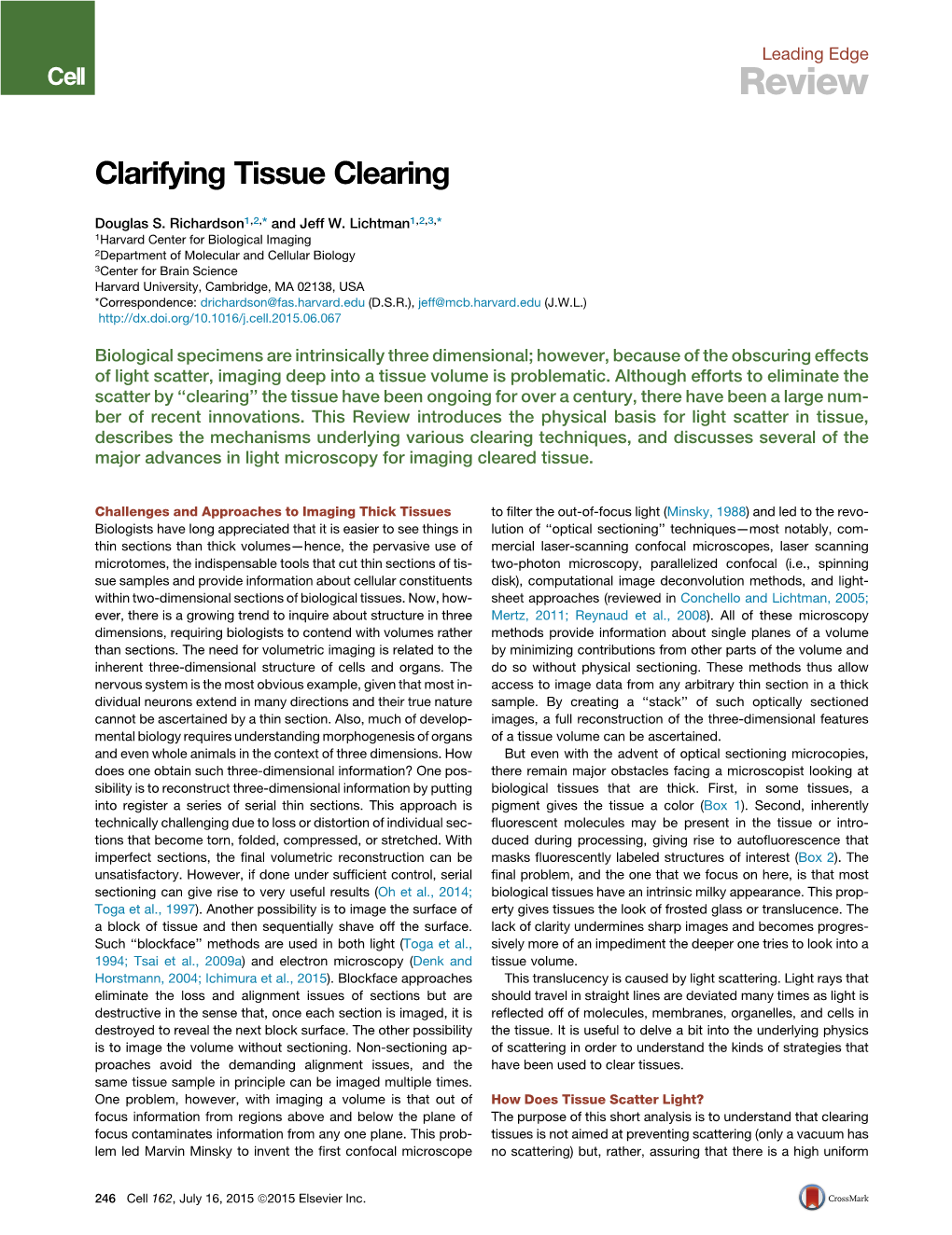 Clarifying Tissue Clearing