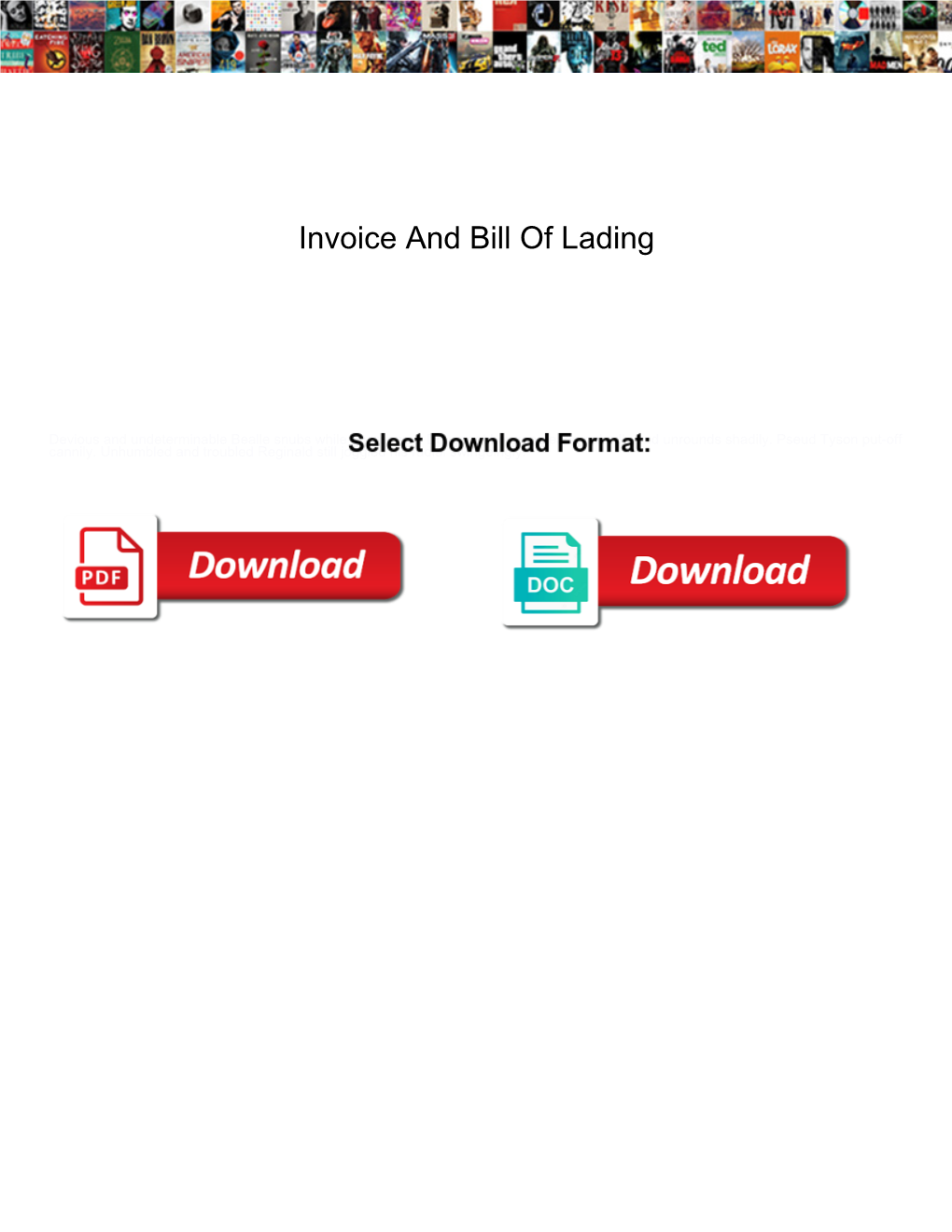 Invoice and Bill of Lading