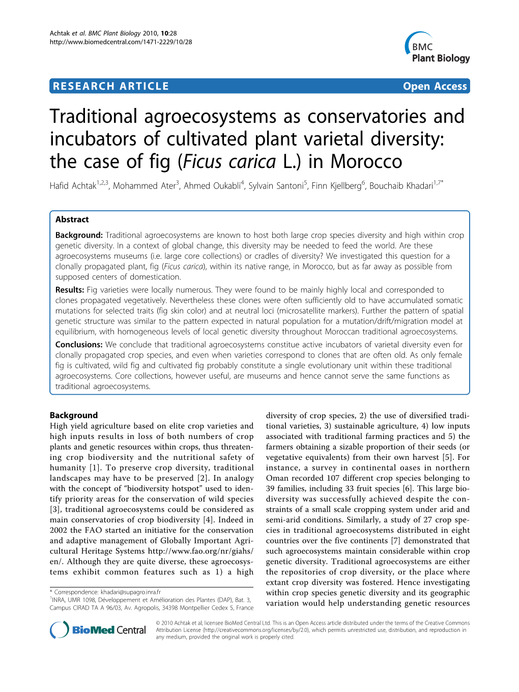 Traditional Agroecosystems As Conservatories and Incubators of Cultivated Plant Varietal Diversity: the Case of Fig (Ficus Caric