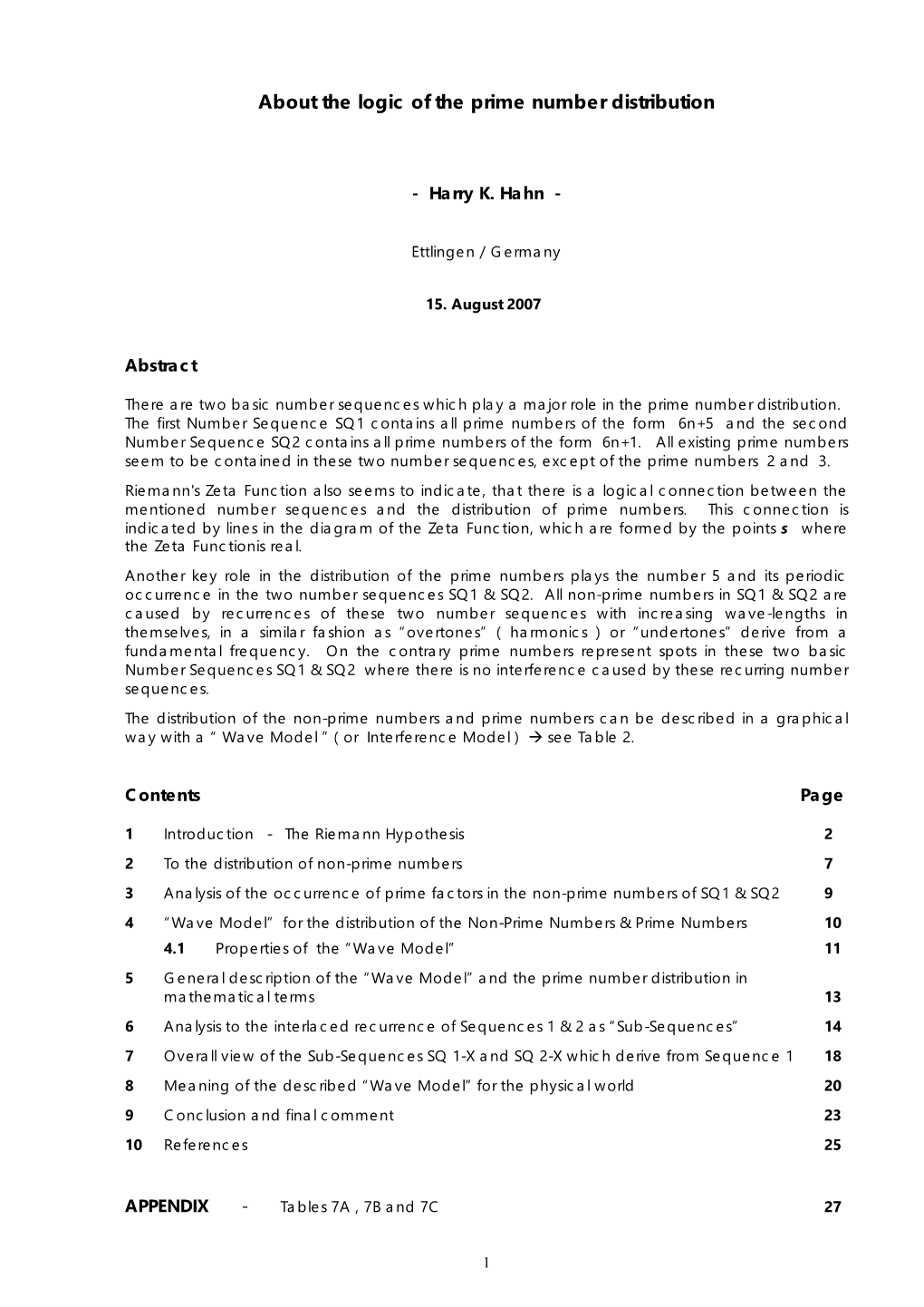 The Logic of the Prime Number Distribution